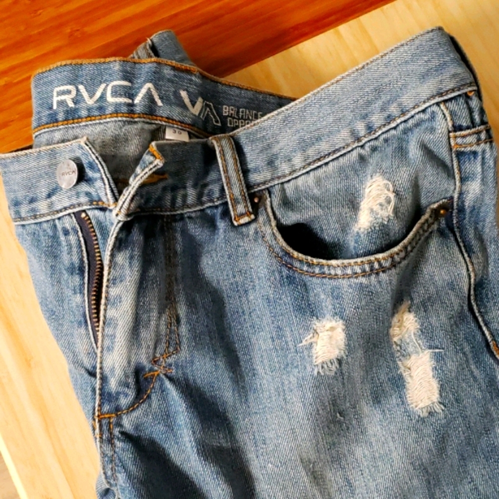 Mens RVCA distressed jeans
